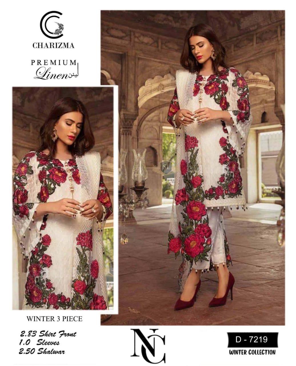 Charizma 3 Piece Airjet Linen Suit NC 7219 Winter Semi Formal Rehman Couture