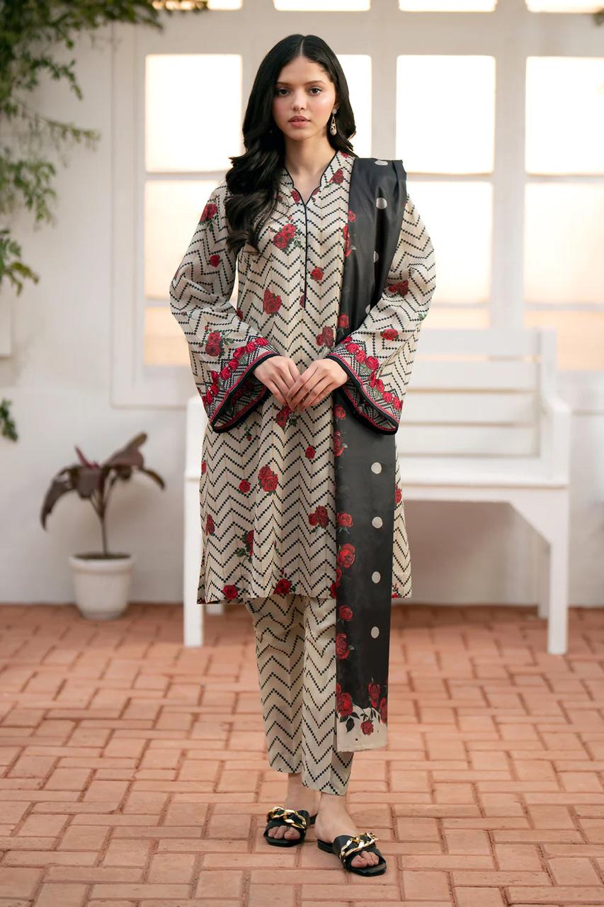 New 3 on sale piece winter baroque women Pakistani dress