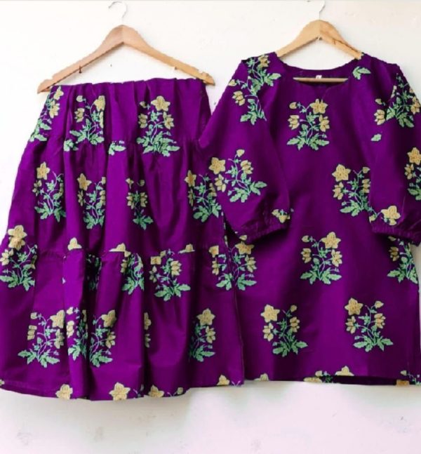 2 Piece Dress Flower Shrara Print