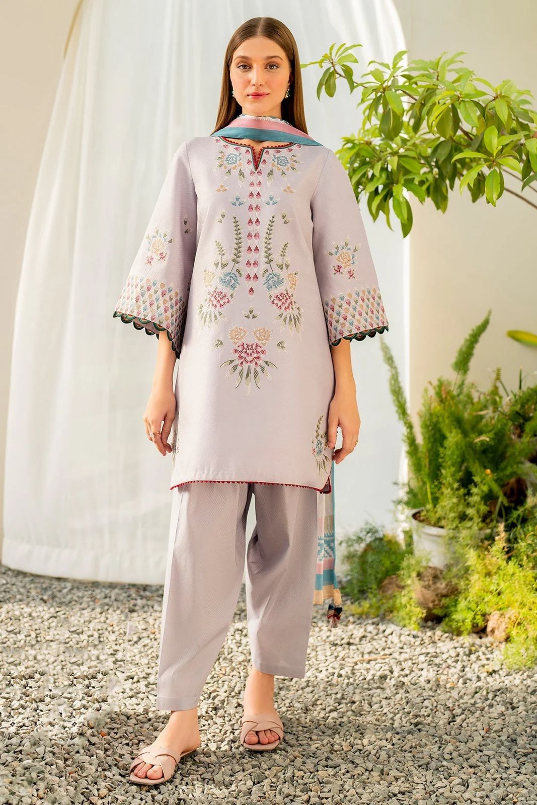 Jazmin Luxury Lawn Suit Indulge in luxury with the Jazmin Luxury Lawn Suit, meticulously crafted from premium 90/70 lawn fabric. This ensemble epitomizes elegance with its exquisite embroidery and thoughtful details, perfect for making a lasting impressio