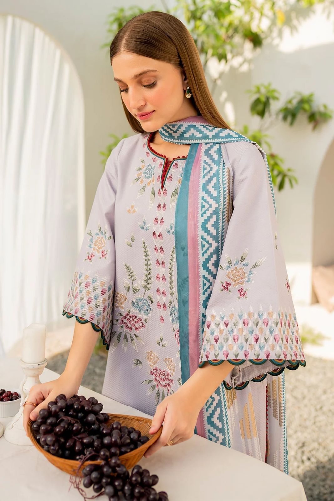 Jazmin Luxury Lawn Suit Indulge in luxury with the Jazmin Luxury Lawn Suit, meticulously crafted from premium 90/70 lawn fabric. This ensemble epitomizes elegance with its exquisite embroidery and thoughtful details, perfect for making a lasting impressio