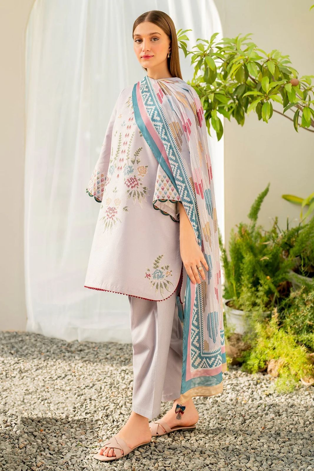 Jazmin Luxury Lawn Suit Indulge in luxury with the Jazmin Luxury Lawn Suit, meticulously crafted from premium 90/70 lawn fabric. This ensemble epitomizes elegance with its exquisite embroidery and thoughtful details, perfect for making a lasting impressio