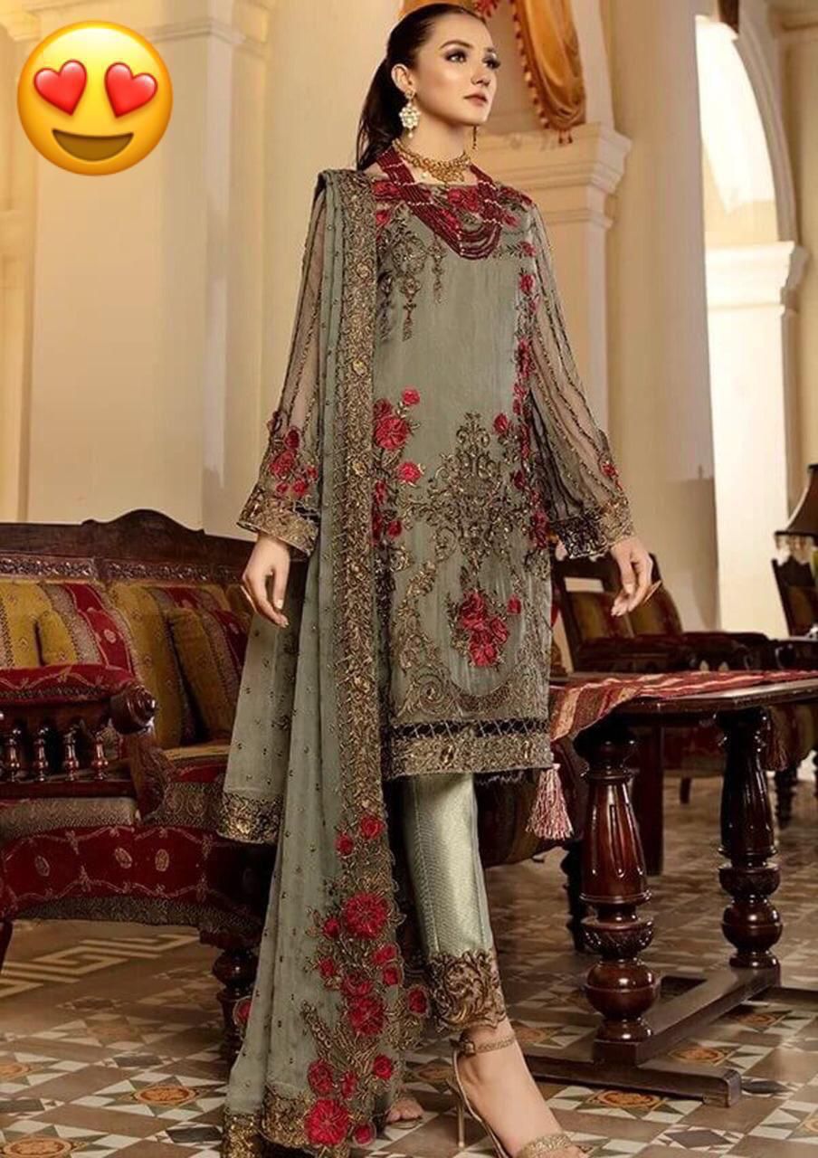 Serene Imrozia Wedding Chiffon Dress Each piece is meticulously crafted with heavy embroidery, sequence work, and exquisite detailing, ensuring you to shine.