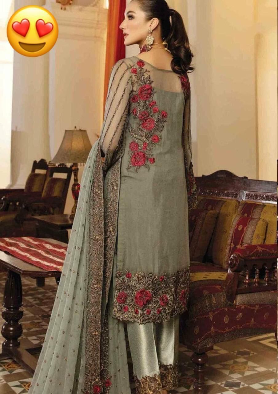 Serene Imrozia Wedding Chiffon Dress Each piece is meticulously crafted with heavy embroidery, sequence work, and exquisite detailing, ensuring you to shine.