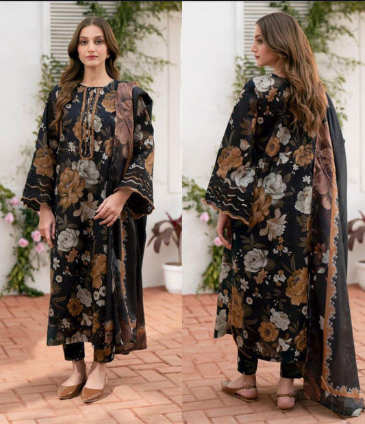 Baroque Fine Quality Digital Lawn - 3-Piece Suit Elevate your wardrobe with the Baroque Fine Quality Digital Lawn Collection, designed for the modern woman who values elegance and comfort.