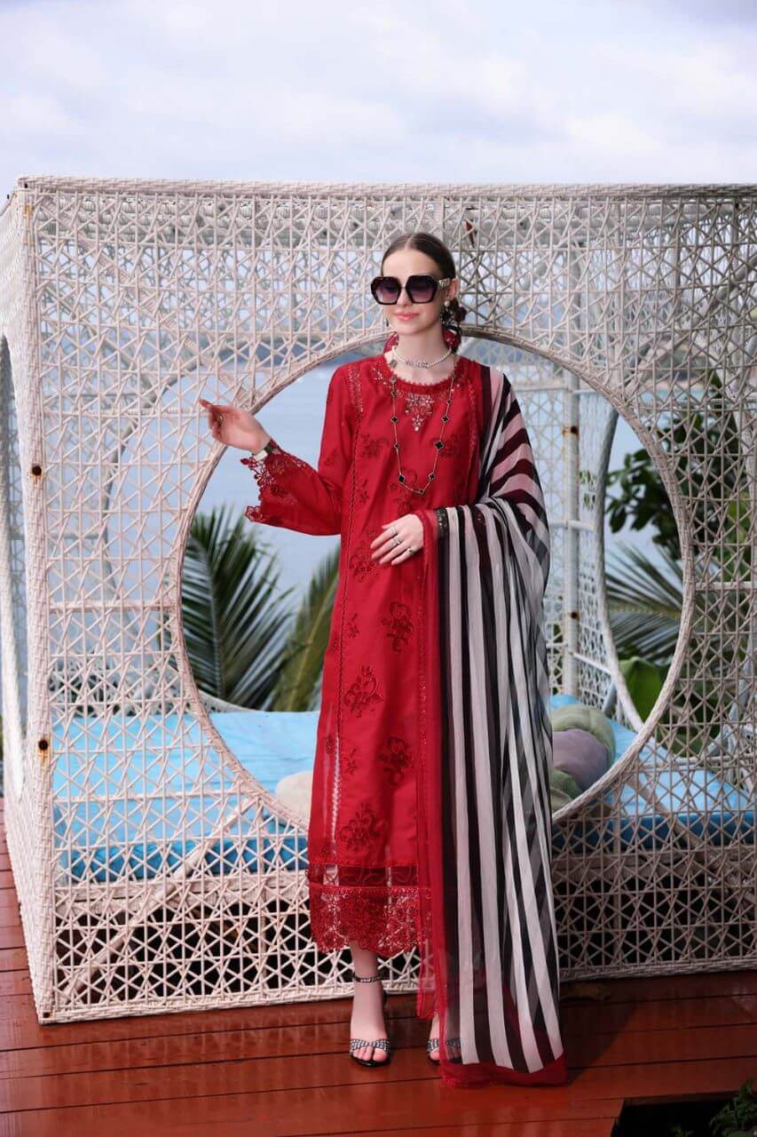 Noor by Saadia Asad – Embroidered Cotton Outfit with Silk Dupatta