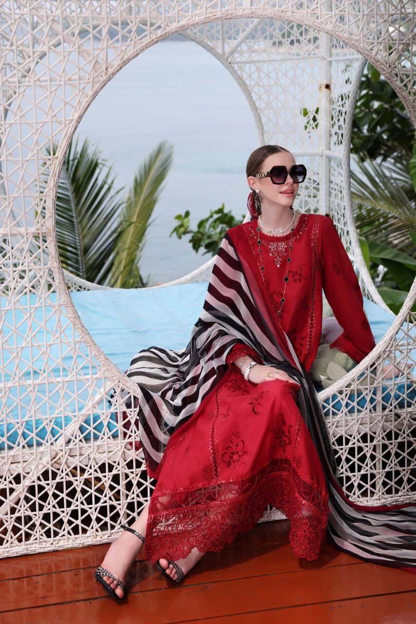 Noor by Saadia Asad – Embroidered Cotton Outfit with Silk Dupatta