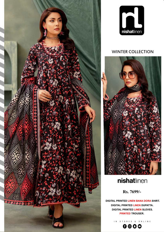 Nishat Bana Dora Linen 3-Piece Printed Collection