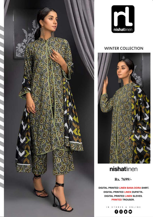 Nishat Bana Dora Linen 3-Piece Printed Collection