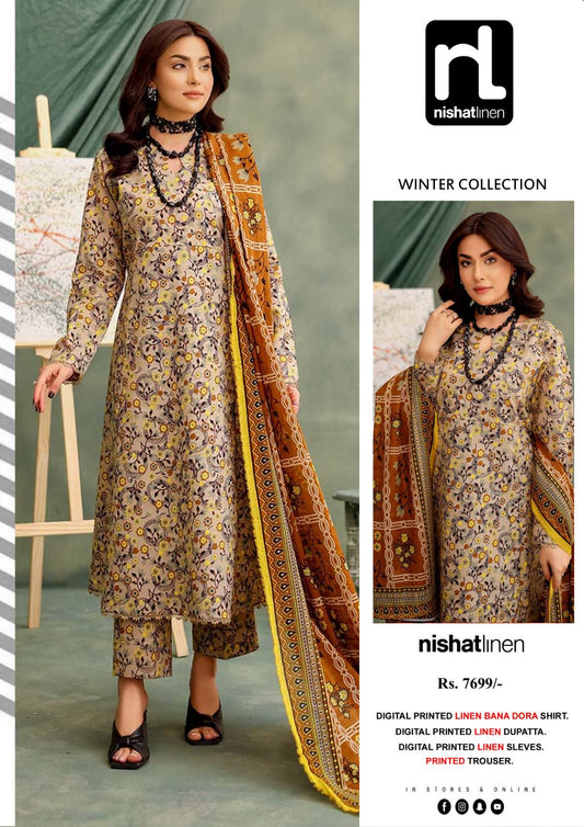 Nishat Bana Dora Linen 3-Piece Printed Collection