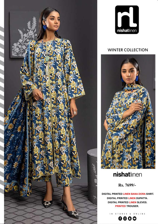 Nishat Bana Dora Linen 3-Piece Printed Collection