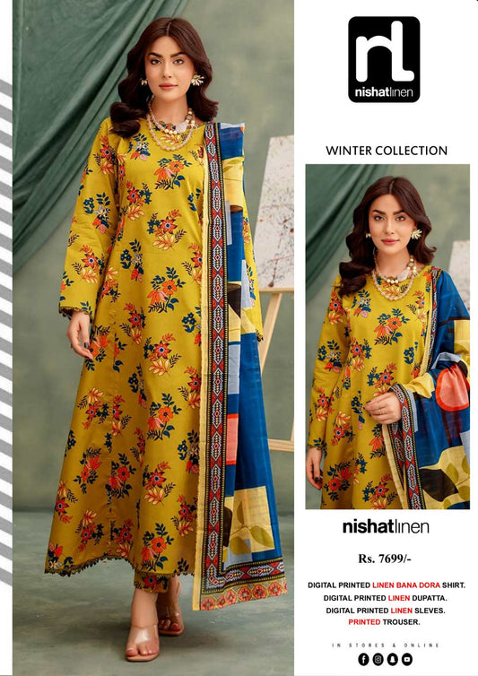 Nishat Bana Dora Linen 3-Piece Printed Collection