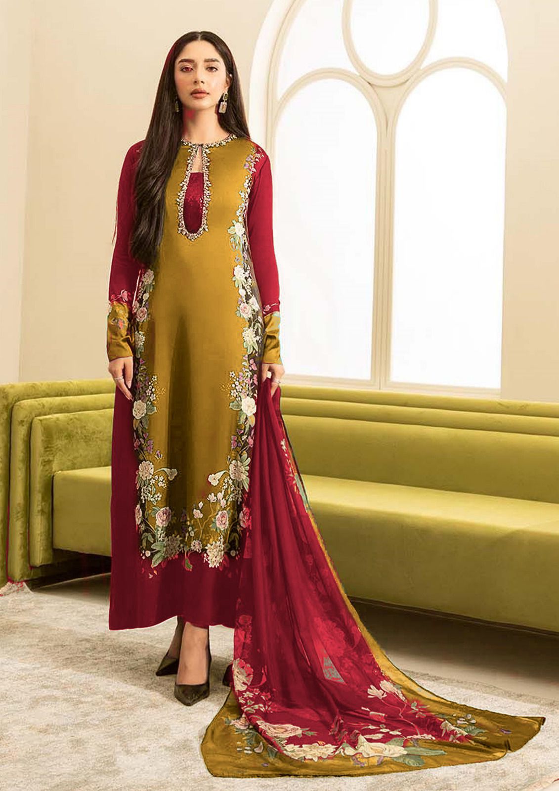 LULUSAR 3-Piece Unstitched Silk Suit  | Semi Formal