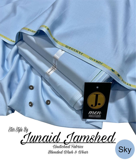 Junaid Jamshed JW-70 – Premium Men’s Unstitched Wash & Wear (Sky) - Men's Collection