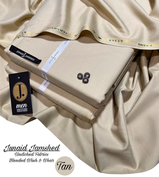 Junaid Jamshed JW-70 – Premium Men’s Unstitched Wash & Wear (Tan) - Men's Collection