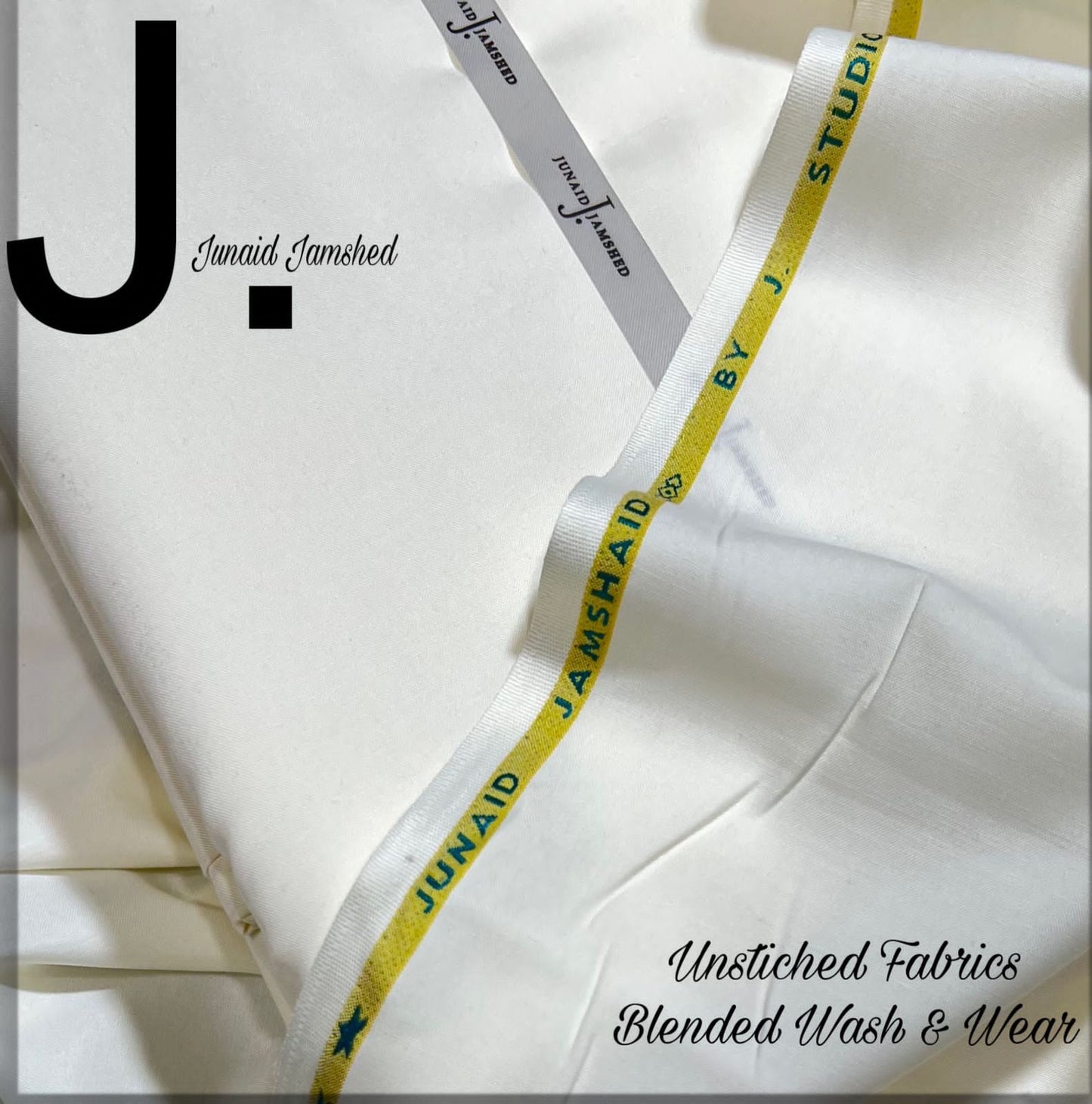 Junaid Jamshed JW-70 – Premium Men’s Unstitched Wash & Wear (White) - Men's Collection