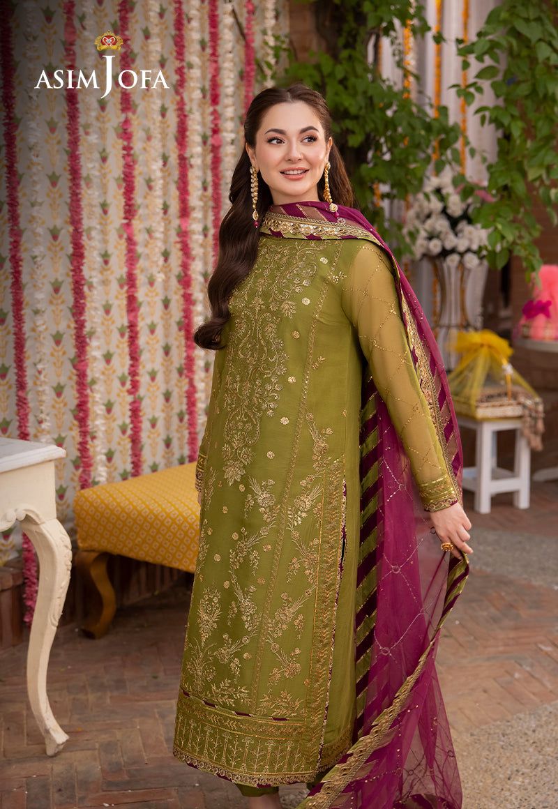 Asim Jofa Unstitched Replica Chiffon Suit| Formal Wear