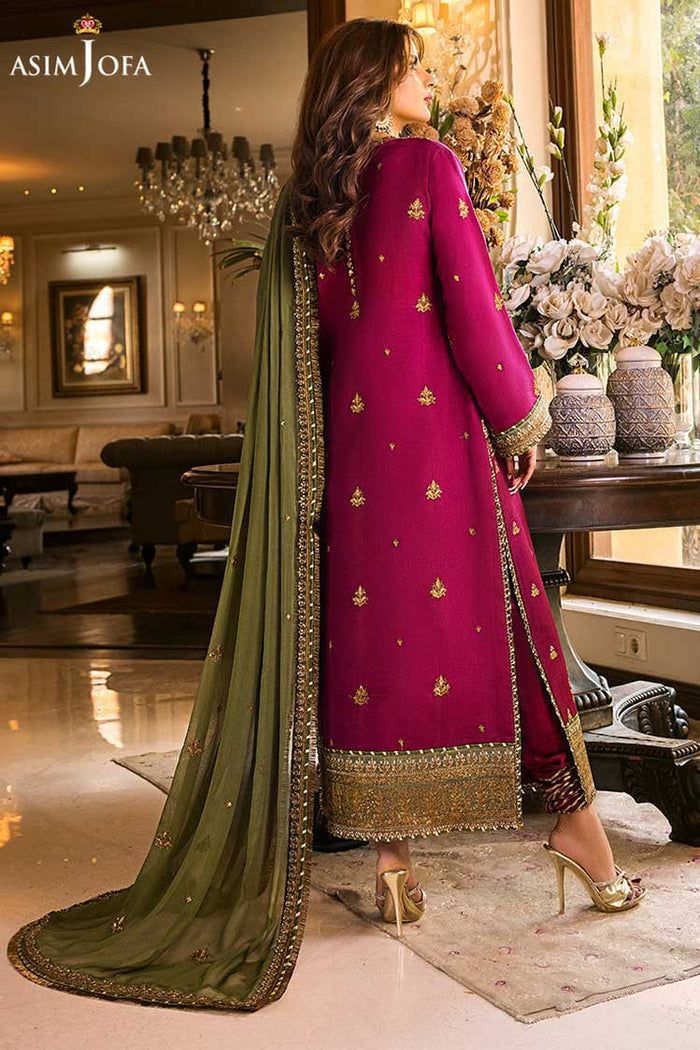 ASIM JOFA - Premium Chiffon Embroidered Unstitched Suit  | Formal Wear