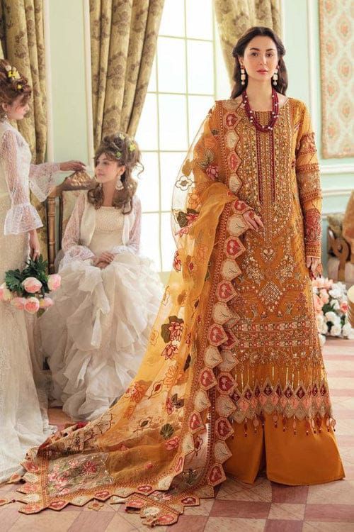 ELAF - Premium Chiffon and Organza Embroidered Unstitched Suit  | Formal Wear