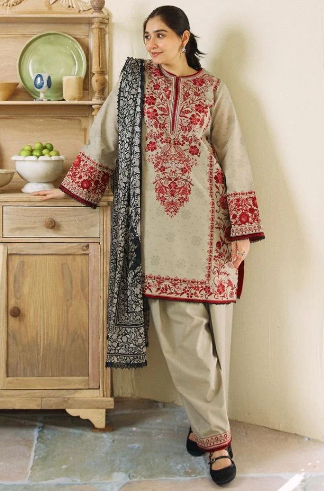 Zahra Shahjahan Dhanak 3PC Suit| Winter Collection