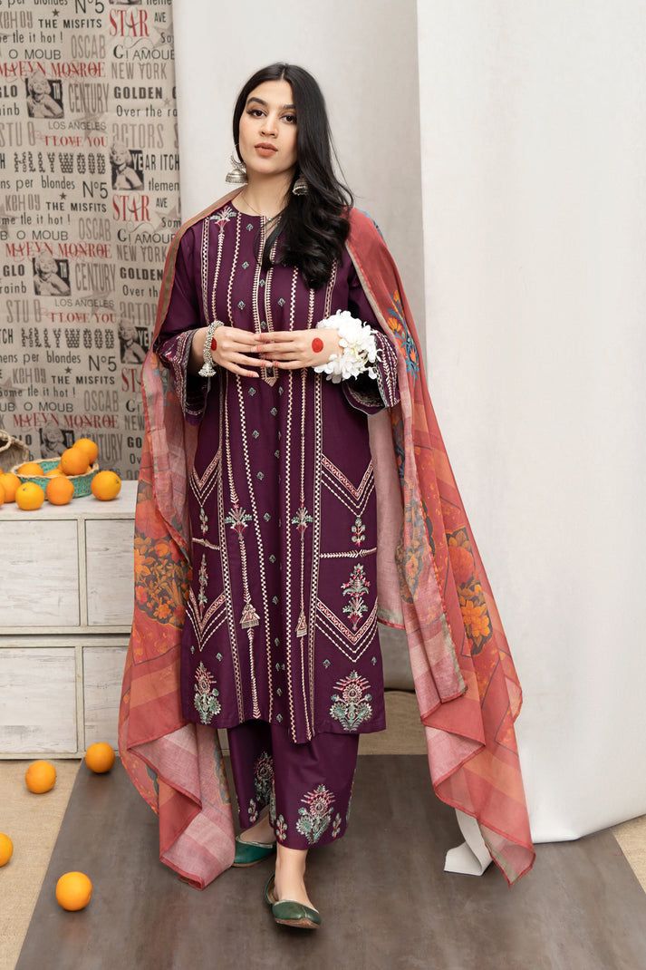 Zahra Shahjahan Dhanak 3PC Suit| Winter Collection