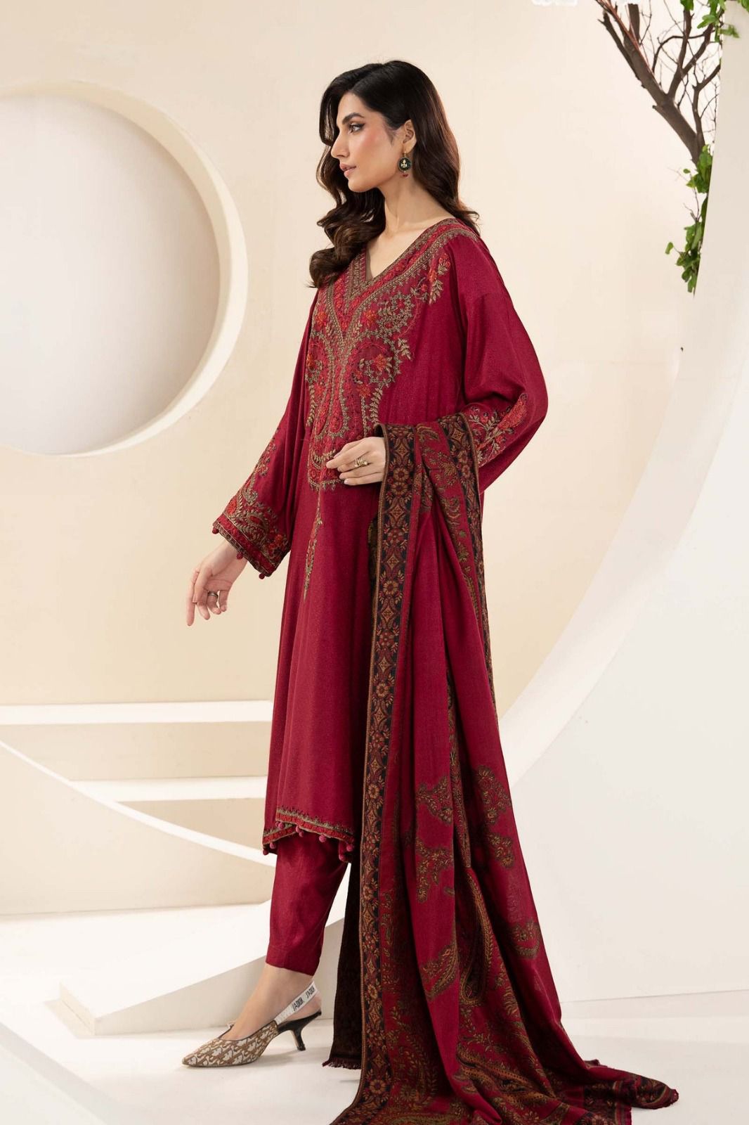 Cross Stitch Dhanak 3-Piece Suit | Winter Collection