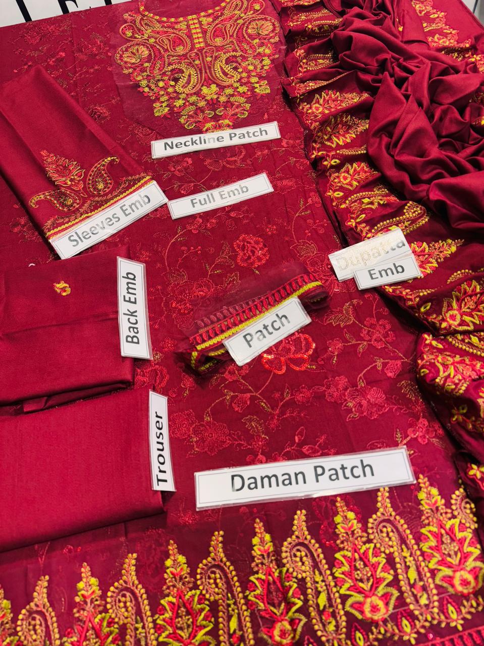 Cross Stitch - Premium Dhanak Embroidered