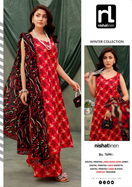 Nishat Bana Dora Linen 3-Piece Printed Collection