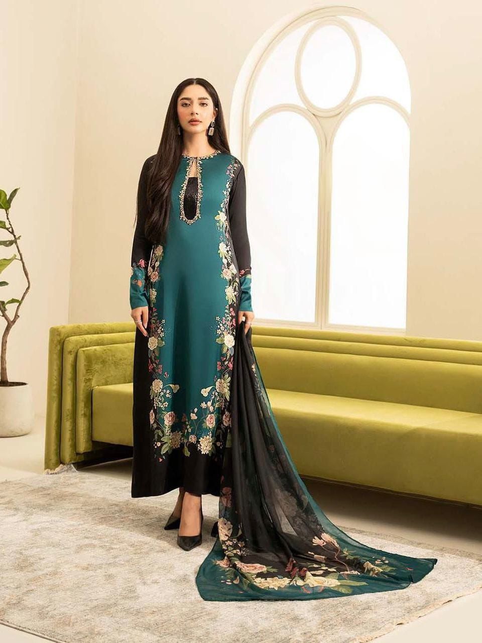 LULUSAR 3-Piece Unstitched Silk Suit  | Semi Formal