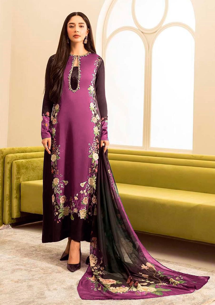 LULUSAR 3-Piece Unstitched Silk Suit  | Semi Formal